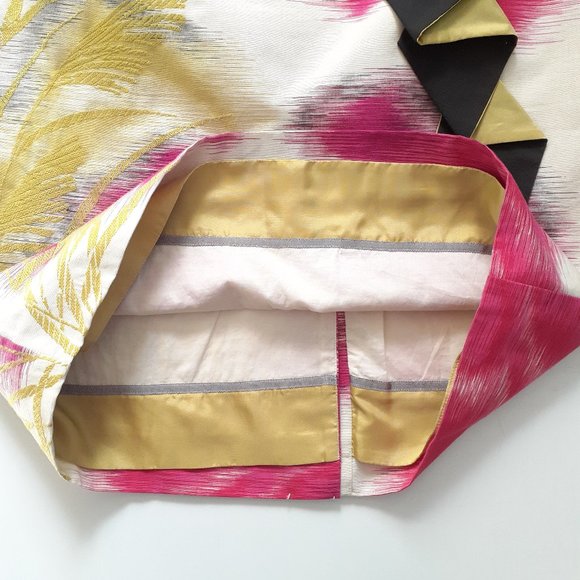 Floreat Anthropologie Scythed Lawns Ruffled Skirt Pink Yellow Size 8 - Picture 12 of 13